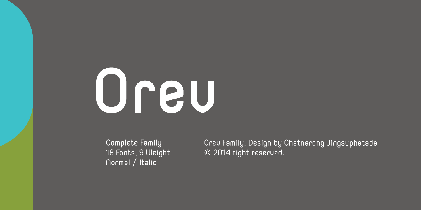 Schriftart Orev